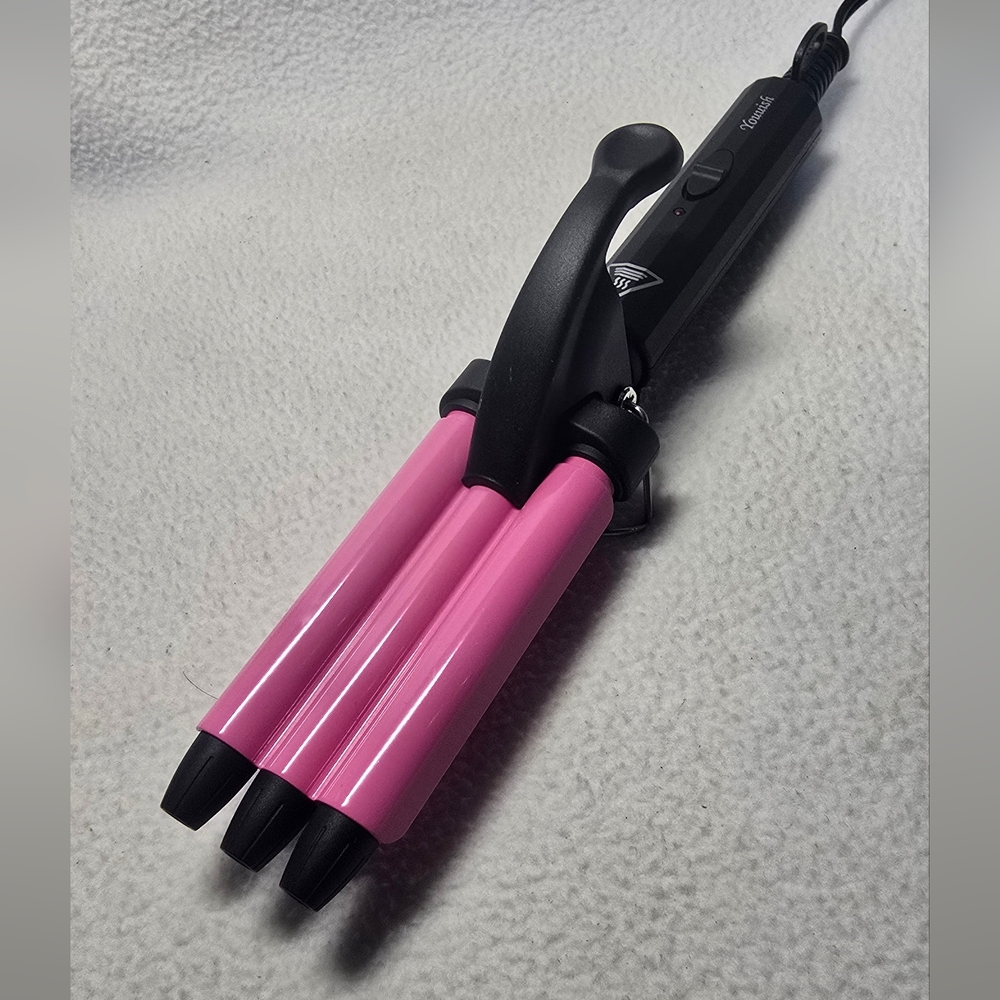 Mini Triple Barrel Pink Hair Waver - Professional Wave Iron